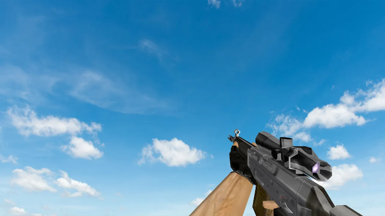 Скриншот  Пак моделей оружия «Default Weapons Chromed» для CS 1.6: v_, p_, w_ модели, звуки, анимация осмотра и текстуры