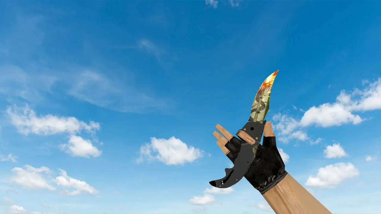 Скриншот Модель ножа Falchion «История о драконе» для CS 1.6: v_ и p_ модели, звук, анимация осмотра