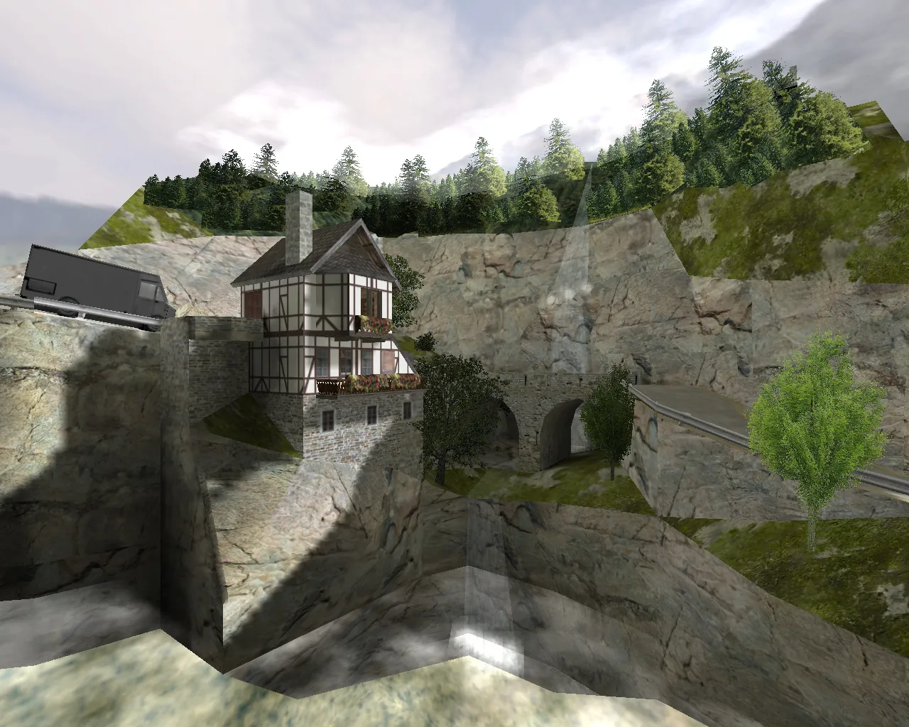 Скриншот  cs_besiege: карта для CS 1.6 — тактика за CT и T, .nav для ботов, оптимизация wpoly/epoly