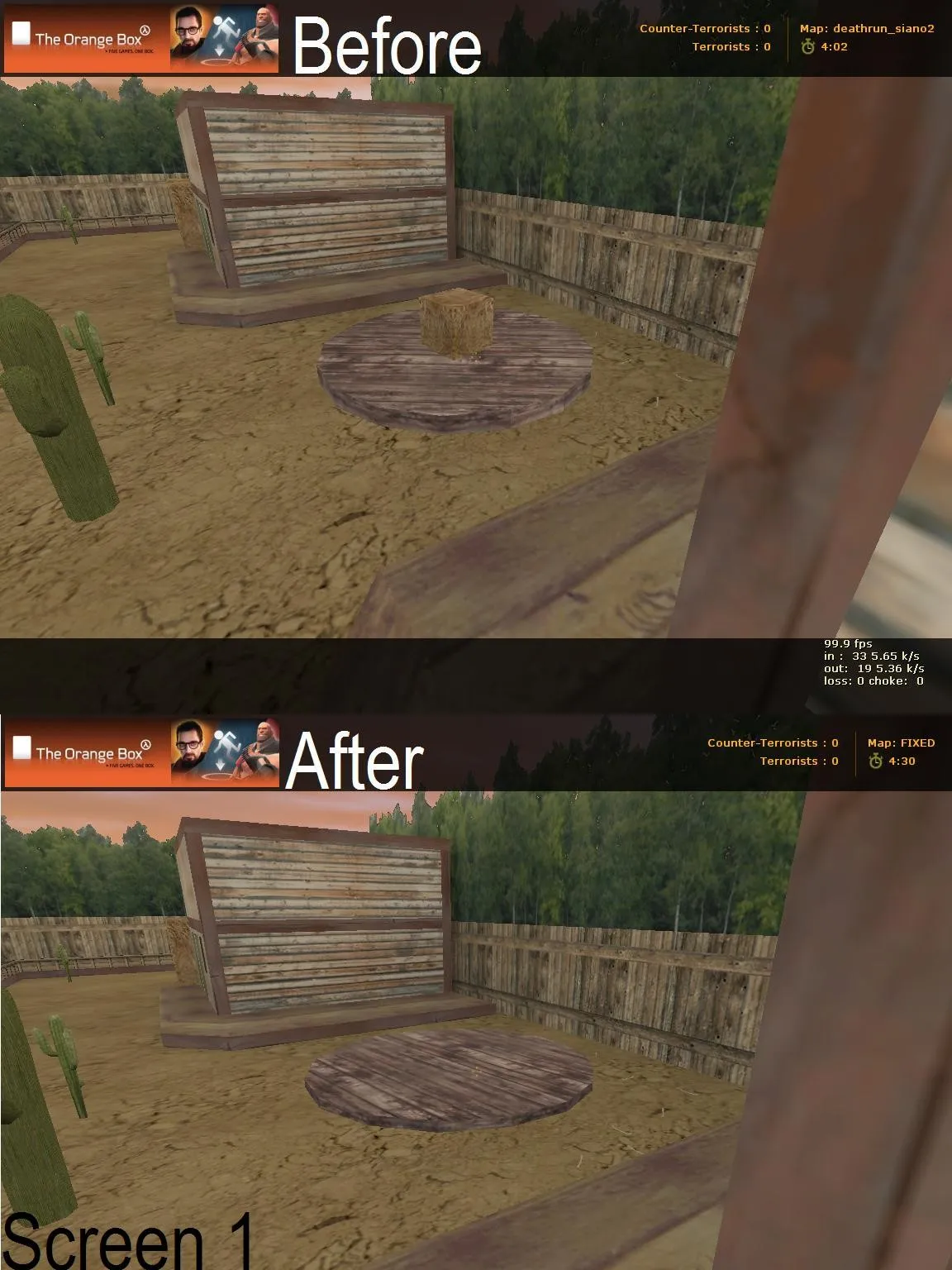 Скриншот  deathrun_siano2_fixed для CS 1.6: карта deathrun, тактика терр/контр, .nav, оптимизация wpoly/epoly