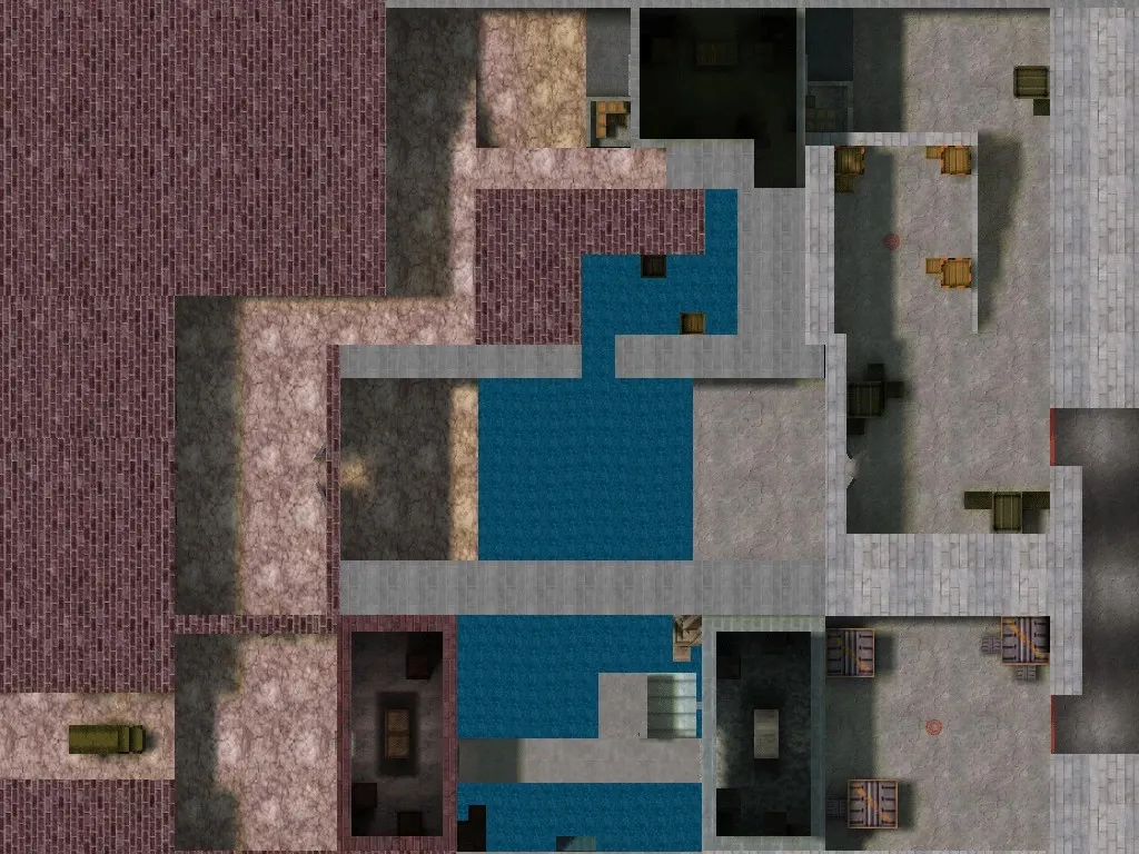 Скриншот  de_cliff для CS 1.6: обзор карты, точки Т/CT, .nav для ботов и оптимизация