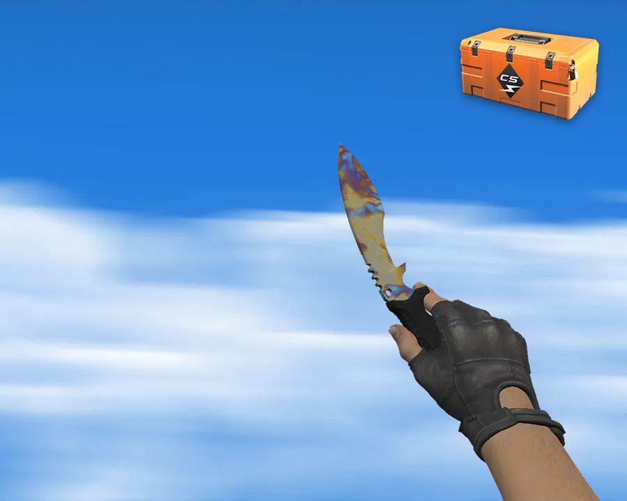 Скриншот Кукри | Поверхностная закалка (Case Hardened) модели v_ p_ w_ для CS 1.6: звук, анимация осмотра, текстуры