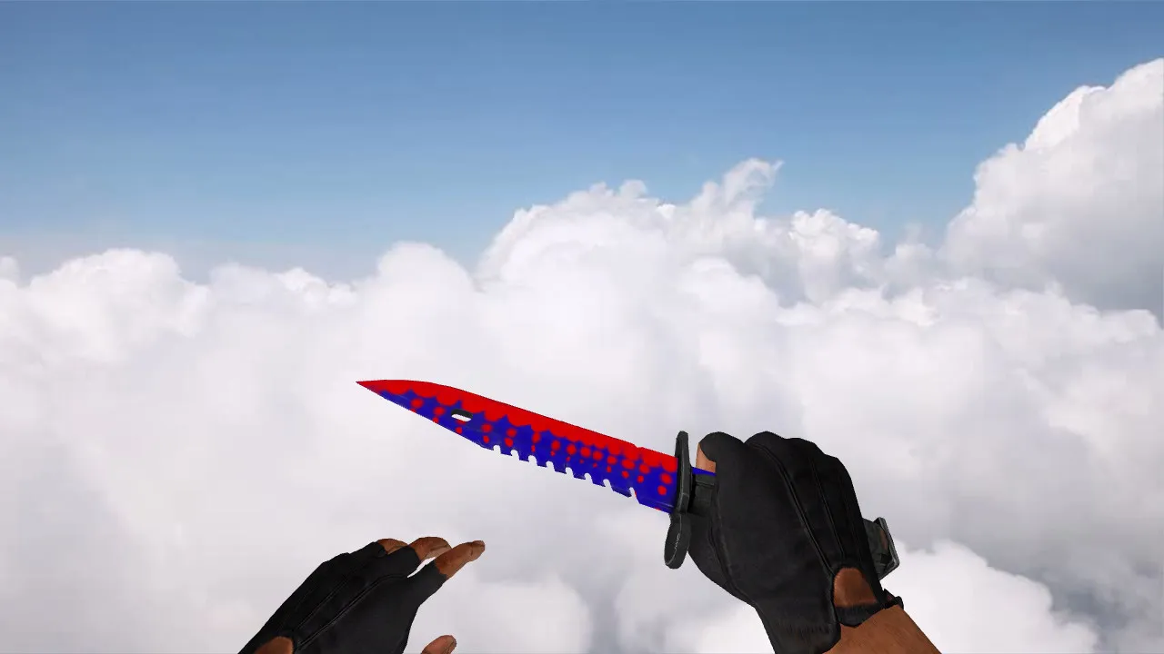 Скриншот Модель ножа M9 Bayonet Red Bubbles v_ p_ w_ для CS 1.6: звуки, анимация осмотра, качество текстур