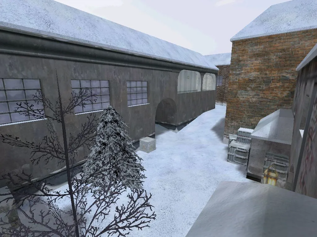 Скриншот  Карта de_inferno_winter для CS 1.6 - Зимняя версия классики