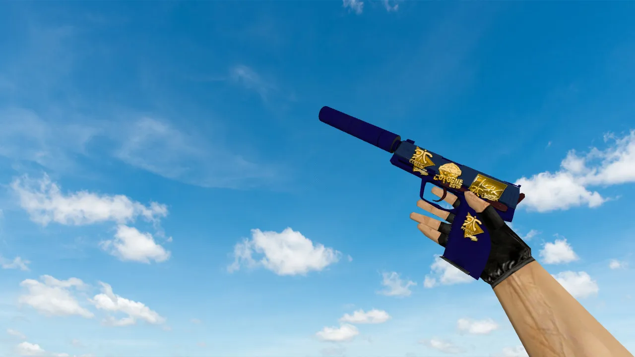 Скриншот Модель «USP «Королевский синий» с наклейками» для CS 1.6