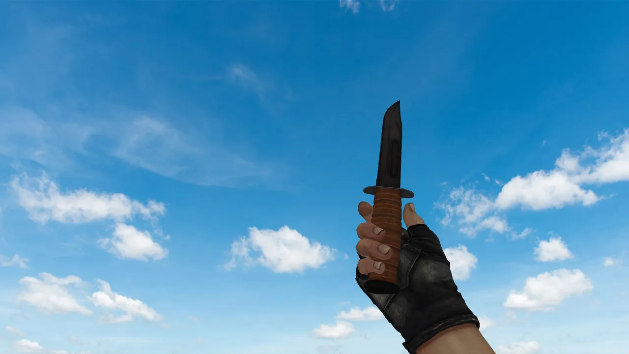 Скриншот Модель ножа v_ Ka-Bar on CSGO anims для CS 1.6: p_ w_ модели, звуки, анимация осмотра и текстуры