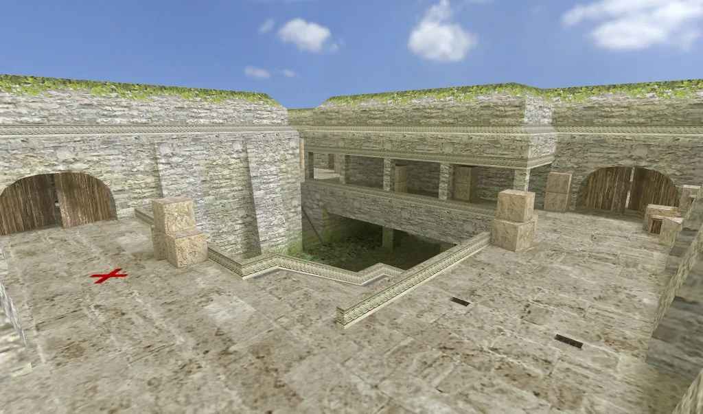 Скриншот  de_azteq для CS 1.6: точки, стороны, тактика и оптимизация карты