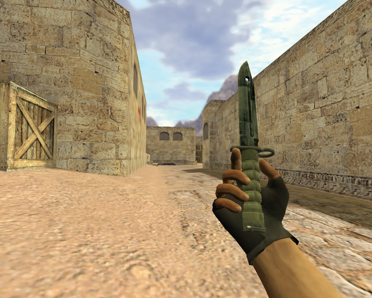 Скриншот Модель «Штык-нож Дамасская сталь» v_knife для CS 1.6: p_ и w_ модели, звуки, анимация осмотра