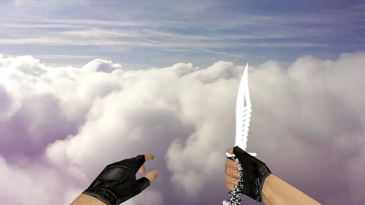 Скриншот Модель ножа «Nautilus Transparent White» для CS 1.6: v_, p_, w_ модели, звук, анимация осмотра и текстуры