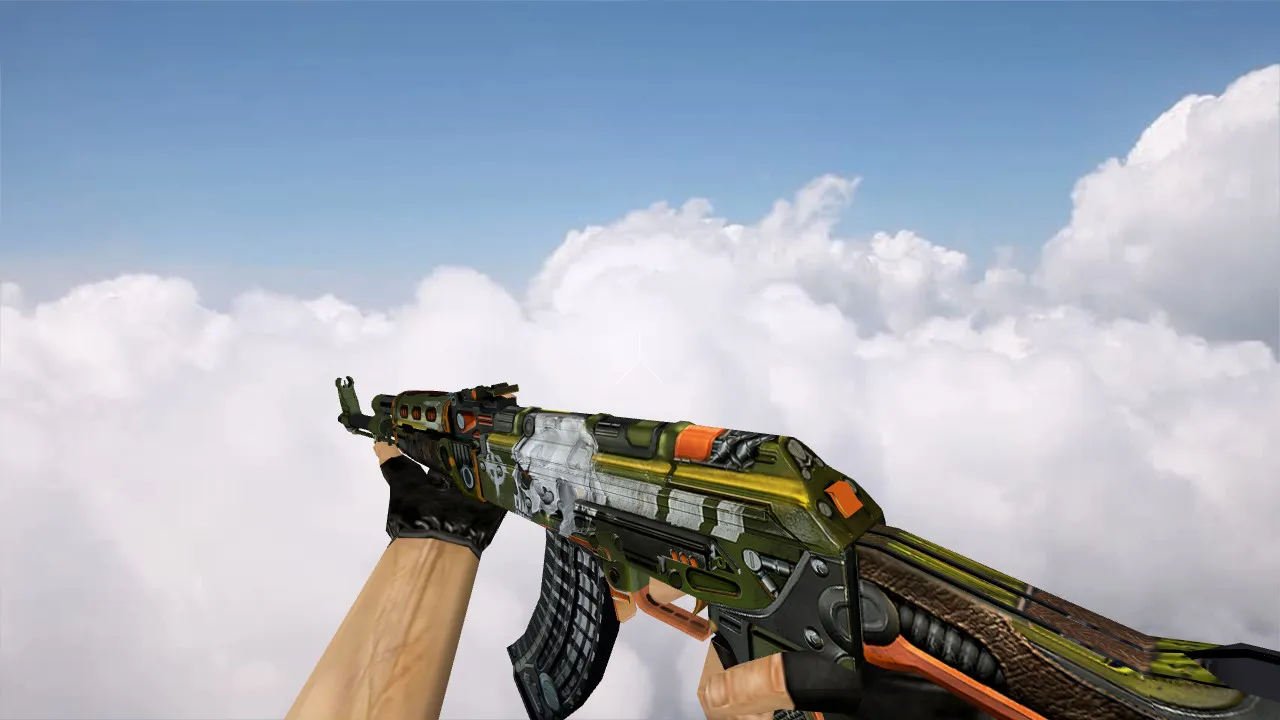 Скриншот Модель «AK-47 Skulliosis» v_ для CS 1.6: p_ и w_ модели, звуки, анимация осмотра, текстуры