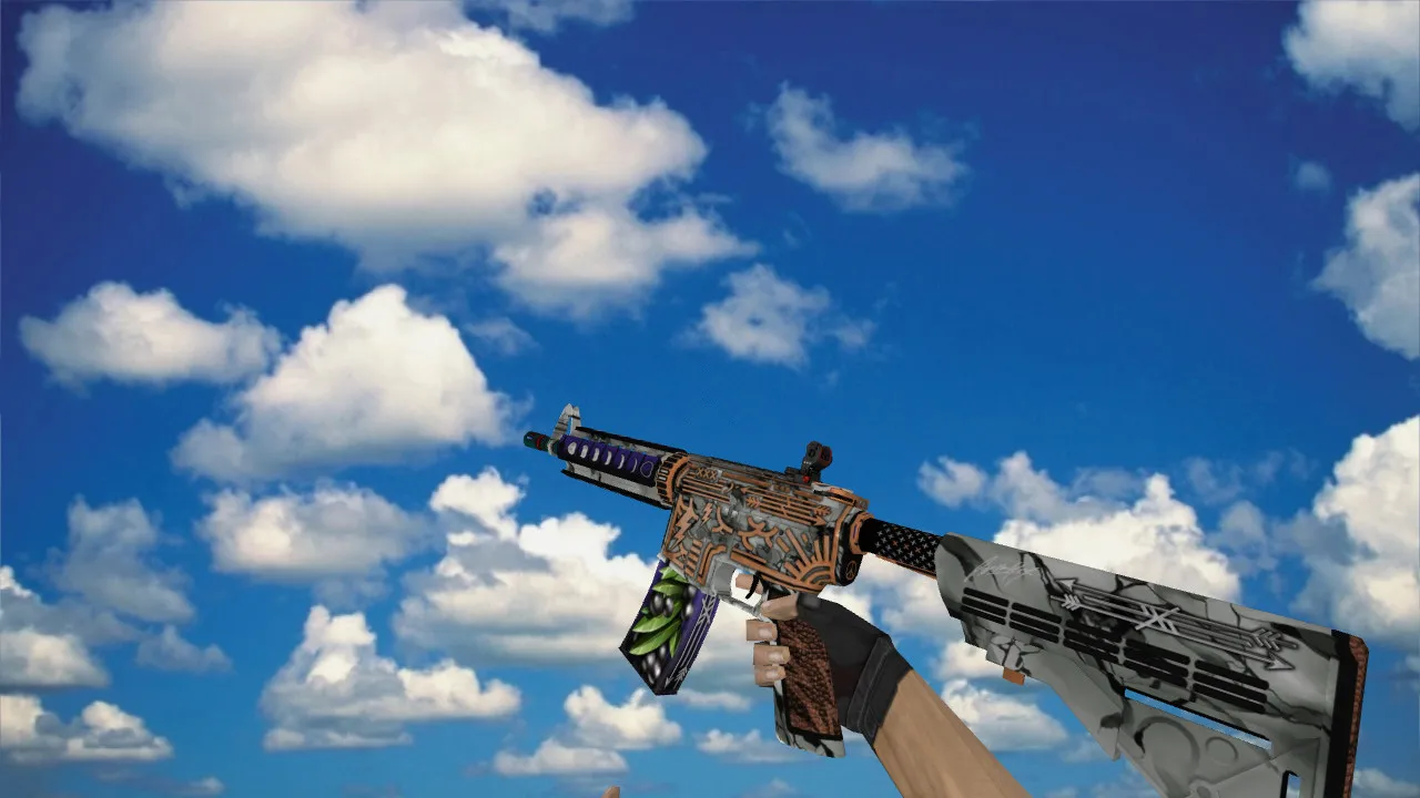 Скриншот Модель M4A4 Rage Of Gods v_m4a1p w_m4a1p p_m4a1p для CS 1.6: звуки, анимация осмотра, качество текстур