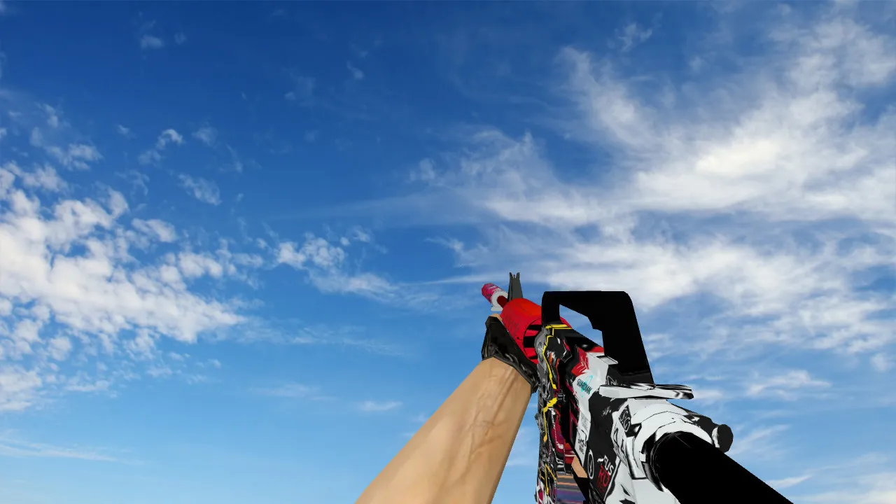 Скриншот М4А1 WildStyle v_model для CS 1.6: звуки, анимация осмотра, качество текстур и точность в игре