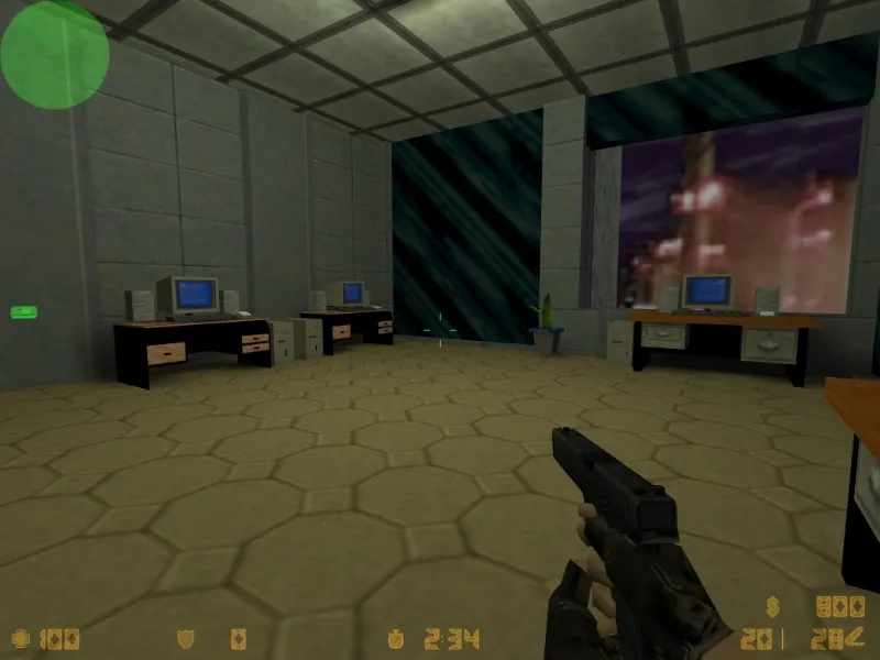 Скриншот  de_bank2 для CS 1.6: тактика, баланс сторон, .nav для ботов и оптимизация под стабильный FPS