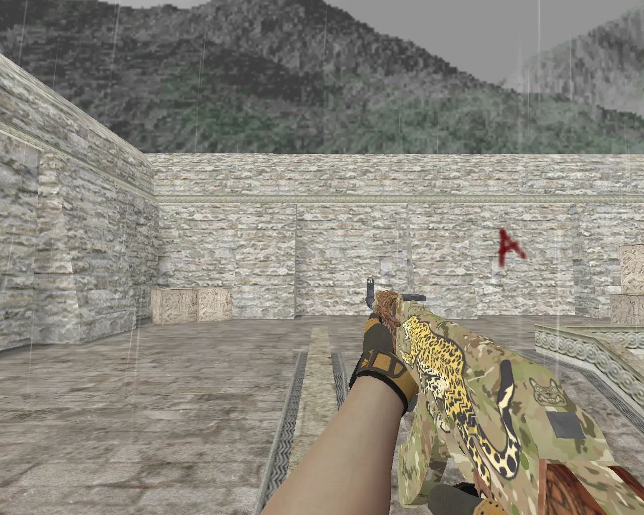 Скриншот Скин AK-47 Panthera Onca: v_ и p_ модели, звуки, анимация осмотра и текстуры для CS 1.6