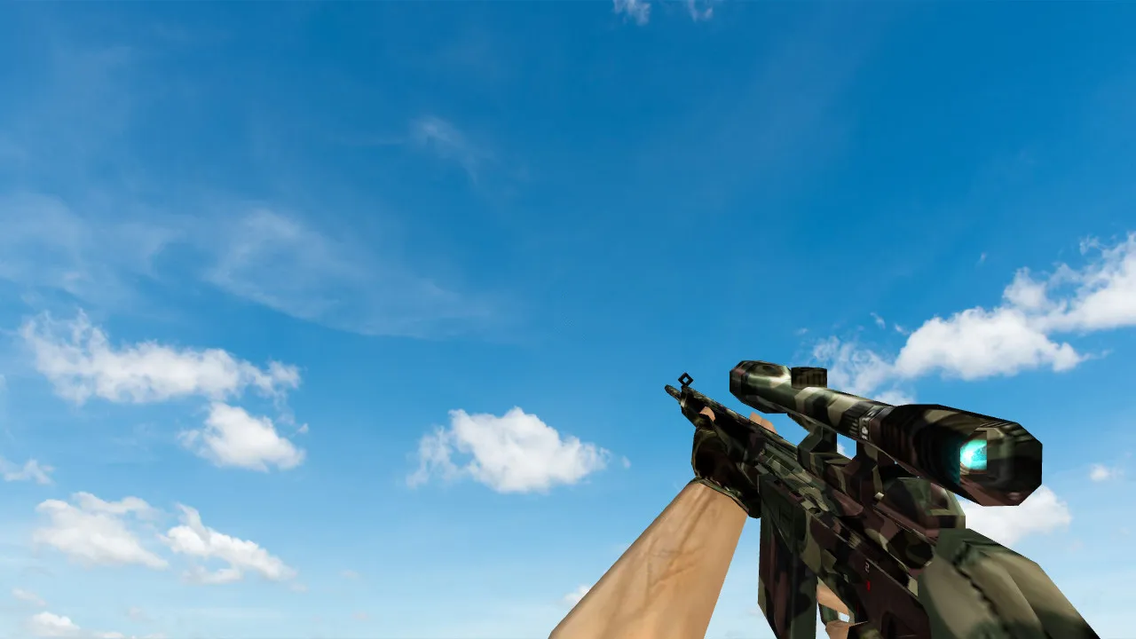 Скриншот  Пак моделей оружия «Полный пак камуфляж оружия» для CS 1.6: v_, p_, w_ модели, звуки, анимация осмотра