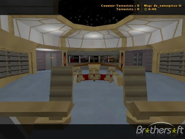 Скриншот  Карта de_enterprise-d для CS 1.6: баланс сторон, точки под плент и деф, .nav для ботов, оптимизация wpoly/epoly
