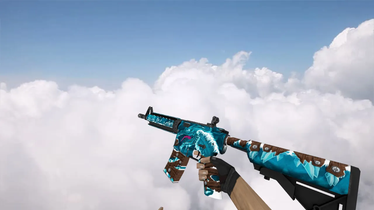 Скриншот Модель v_m4a1 «M4A4 Winter Wyvern» для CS 1.6: p_ и w_ модели, звуки и анимация осмотра