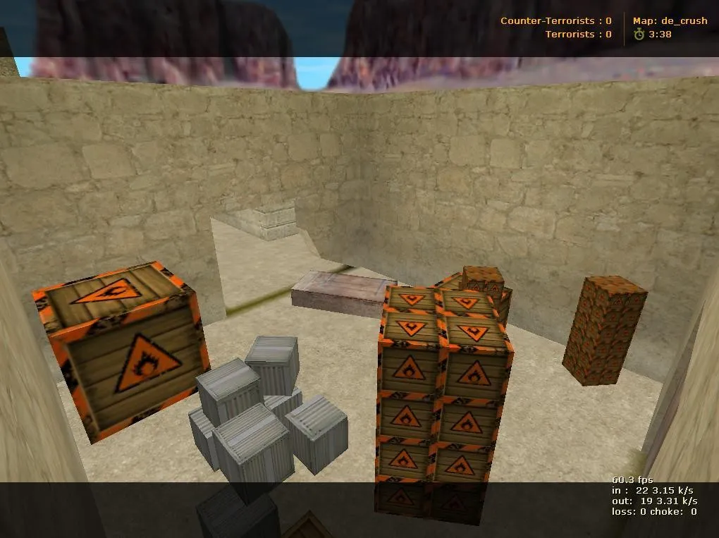 Скриншот  de_crush карта для CS 1.6: тактика Т/КТ, точки, оптимизация wpoly/epoly, .nav и баланс