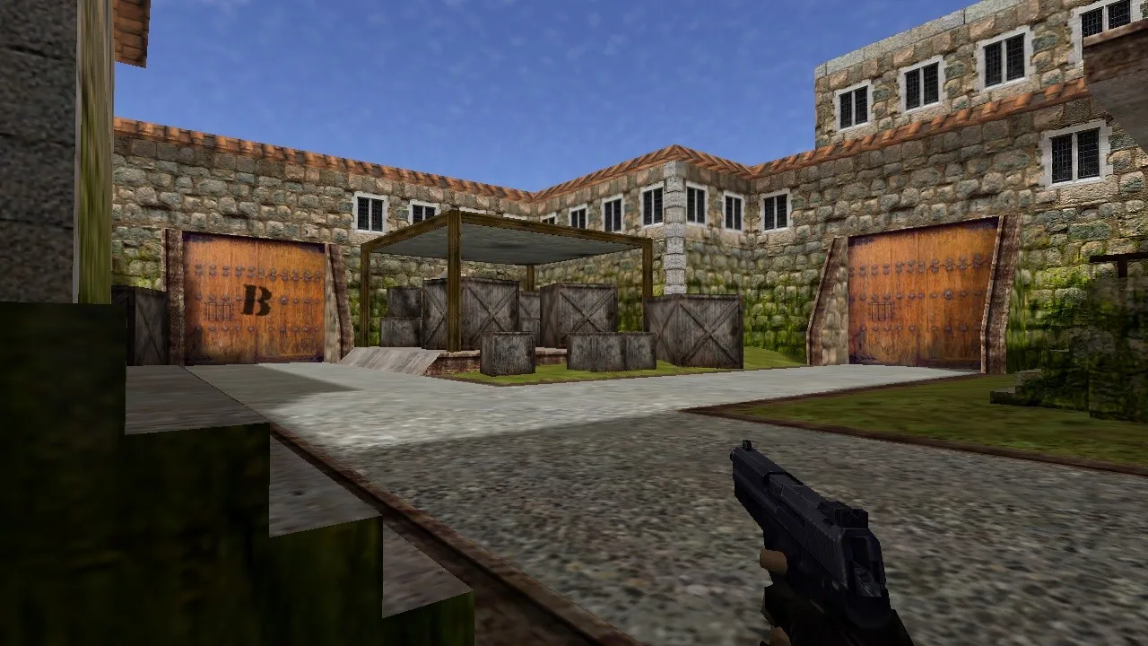 Скриншот  Карта de_caste для CS 1.6: тактика за Т и КТ, точки, .nav и оптимизация карты