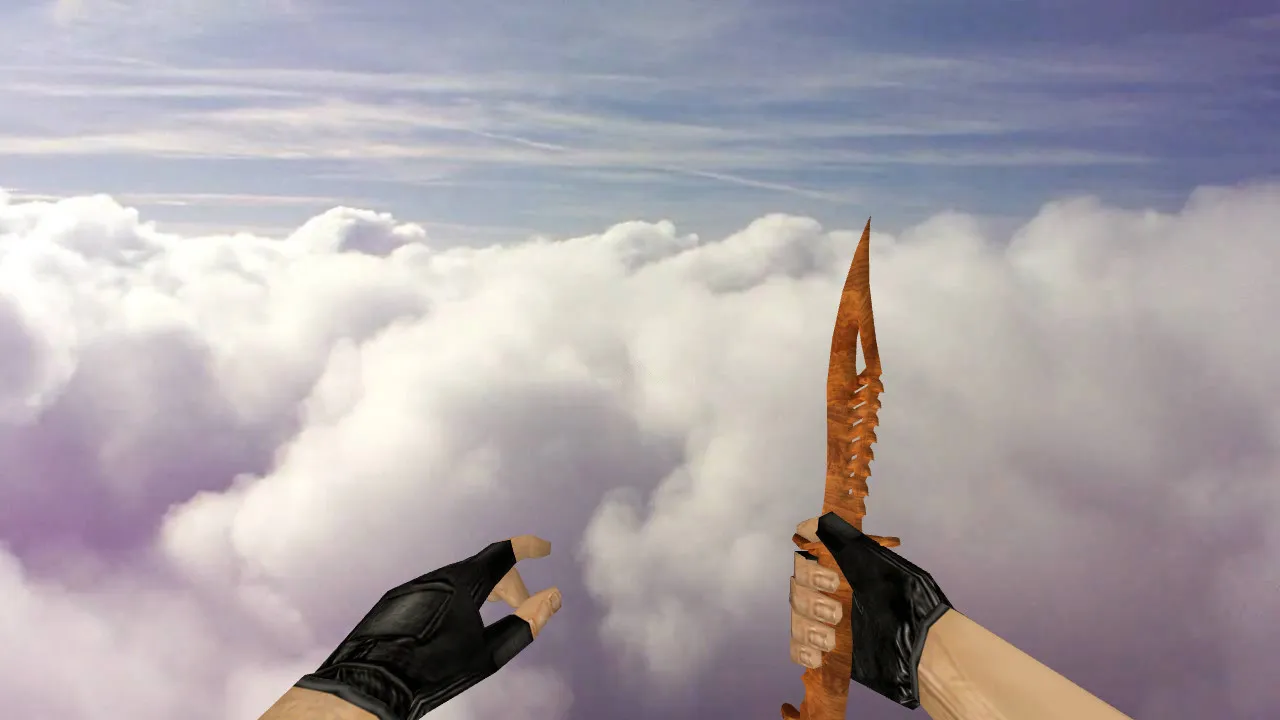 Скриншот Модель ножа «Nautilus Wooden» v_ для CS 1.6: звуки, анимация осмотра, качество текстур и настройка