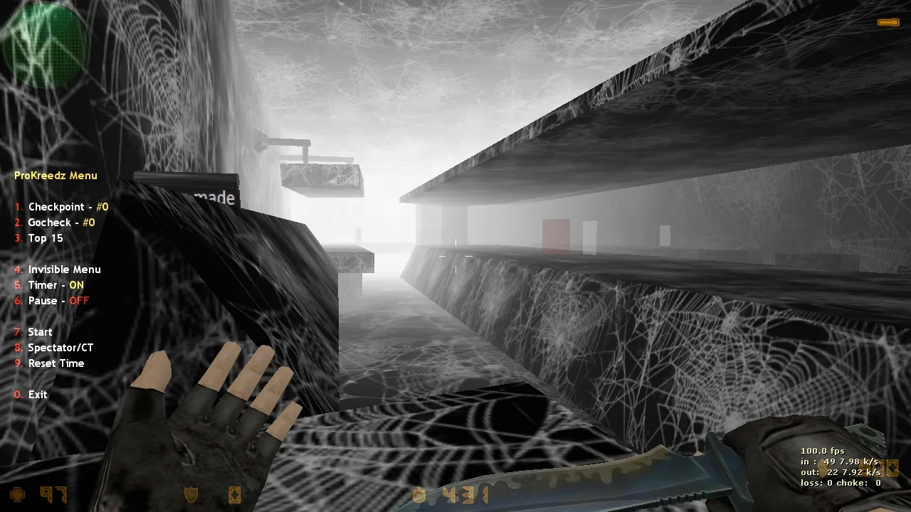 Скриншот  deathrun_absolute_spider для CS 1.6: правила, точки, .nav, wpoly/epoly и настройка ботов