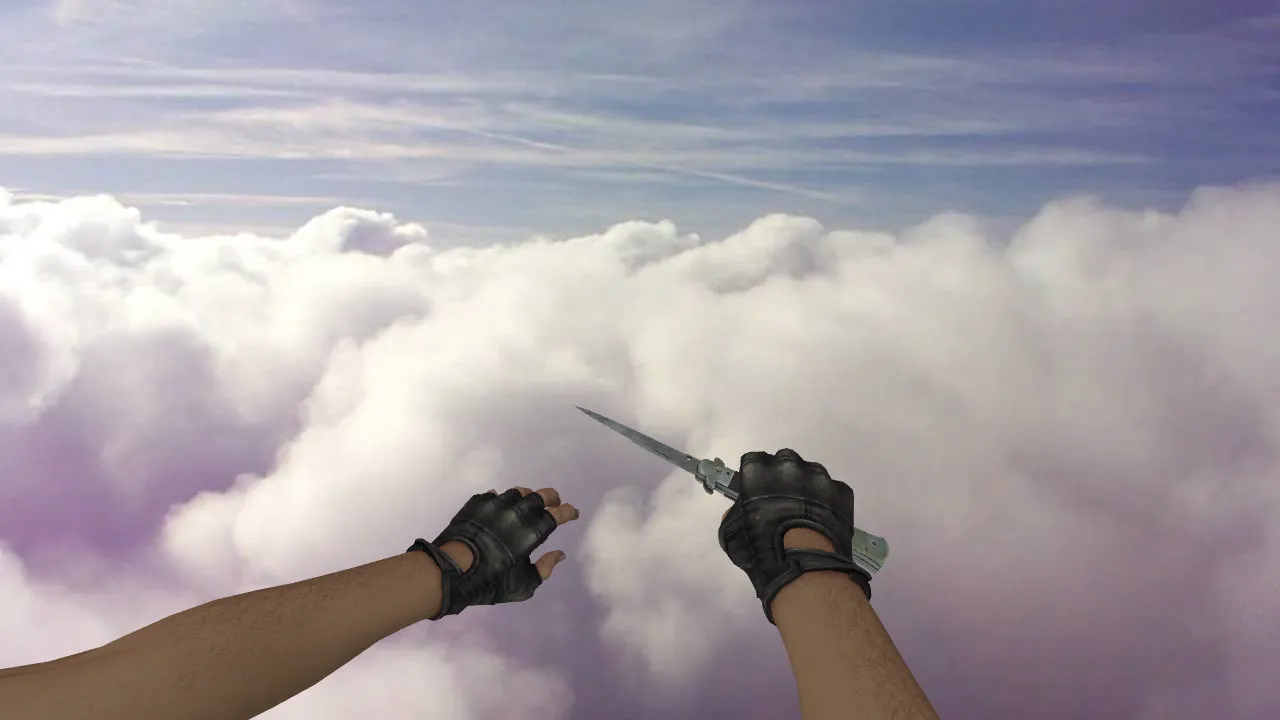 Скриншот Модель ножа «CSGO Stiletto Vanilla» v_knife для CS 1.6: звуки, анимация осмотра, текстуры и настройка