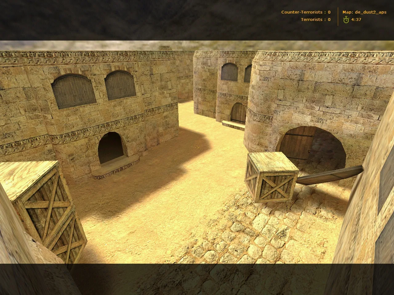 Скриншот  de_dust2_aps — DE карта для CS 1.6: тактика за CT/T, .nav для ботов, оптимизация wpoly/epoly