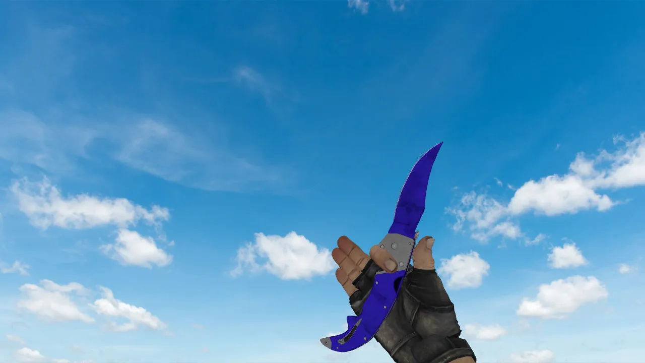 Скриншот Модель ножа «Falchion Sapphire» v_ для CS 1.6: звуки, анимация осмотра, качество текстур и точные хитбоксы