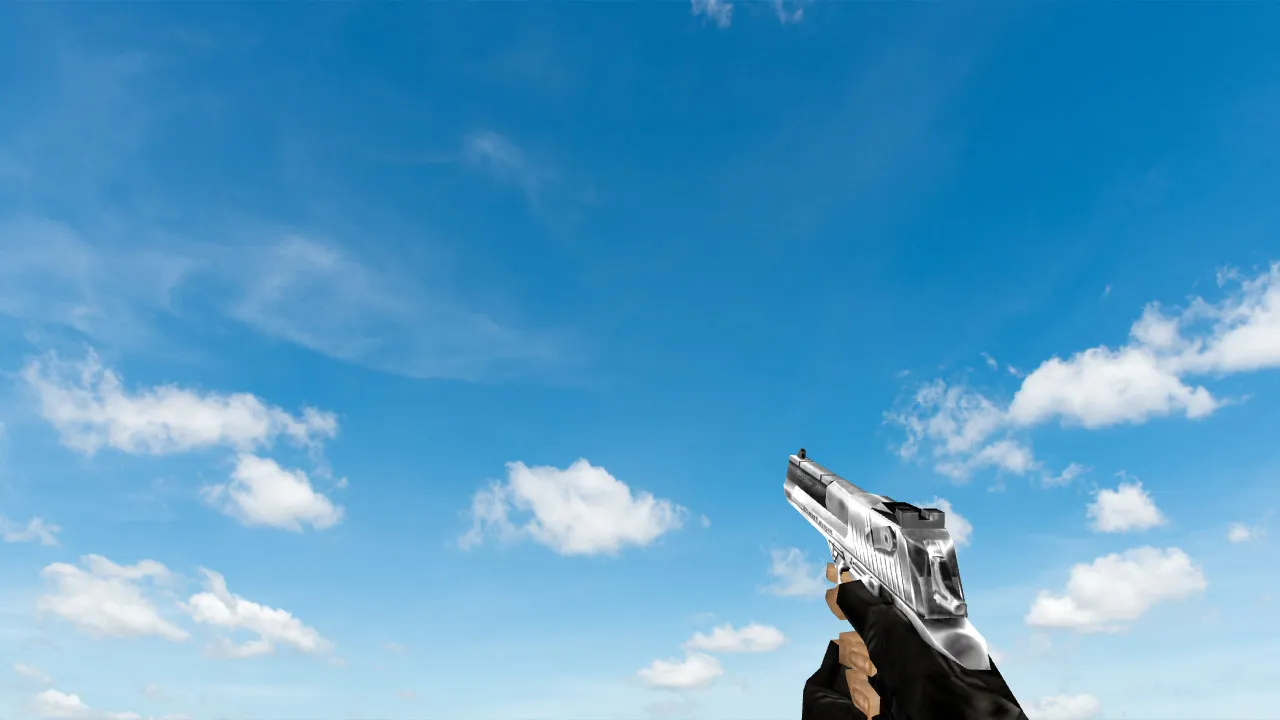 Скриншот Пак моделей оружия «Default Weapons Chromed» для CS 1.6: v_, p_, w_ модели, звуки, анимация осмотра и текстуры