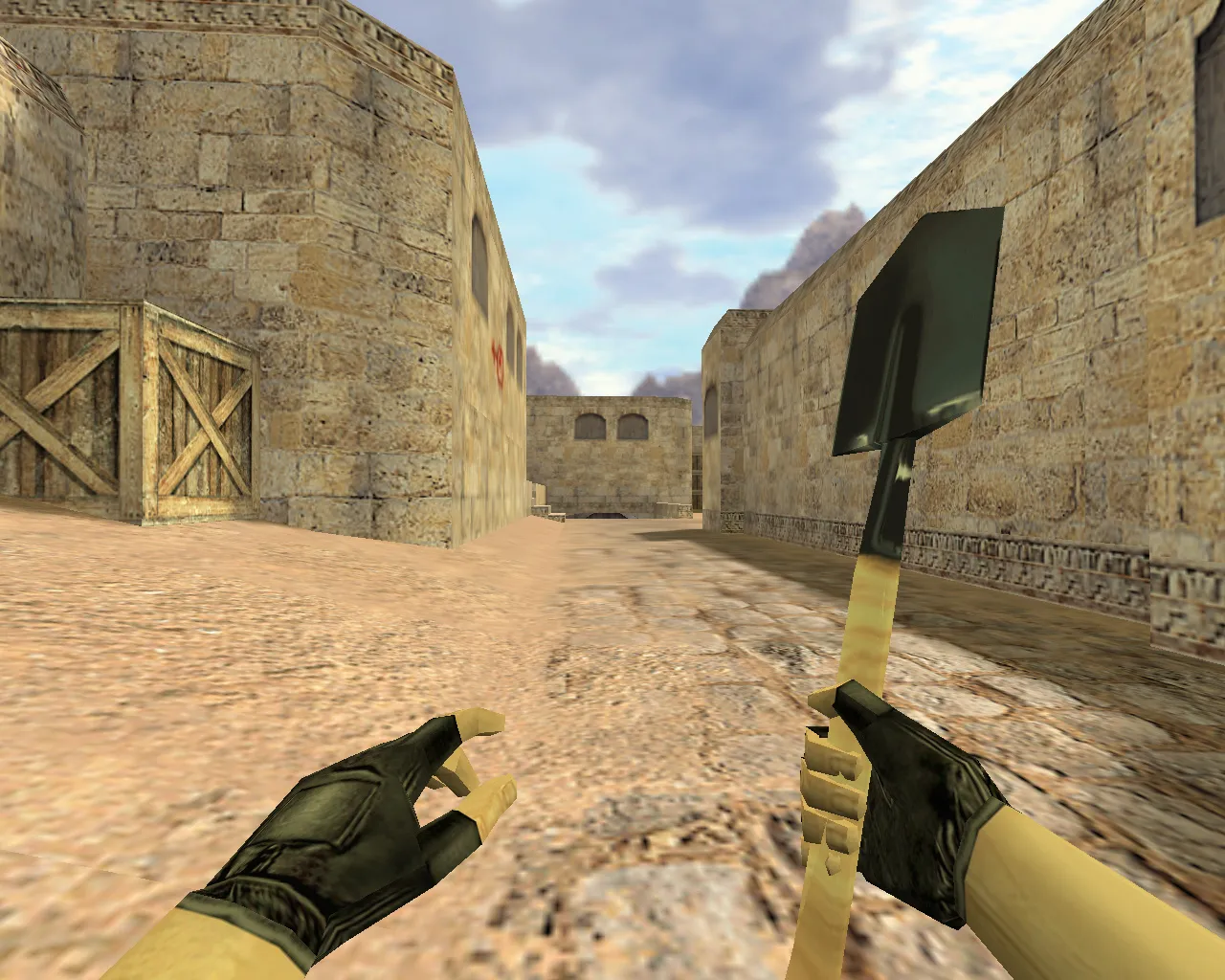 Скриншот v_knife саперная лопатка для CS 1.6: p_ и w_ модели, звуки, анимация осмотра, текстуры