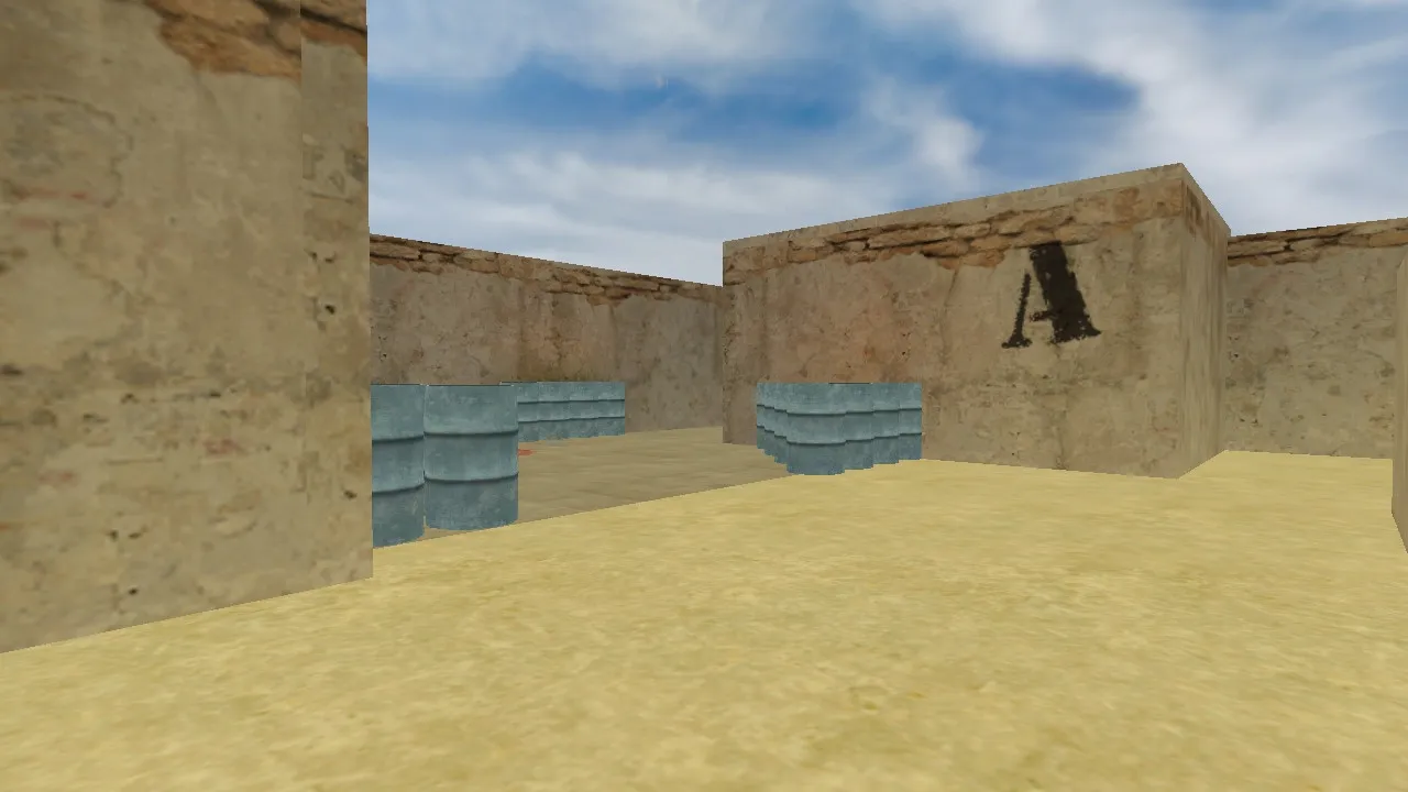 Скриншот  Карта de_ruined_alpha03e для Counter-Strike 1.6 — Тактический анализ и особенности