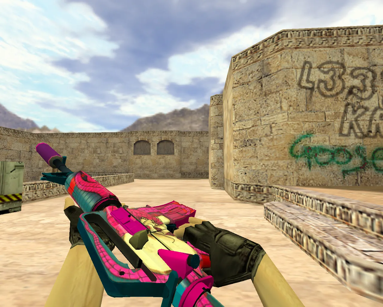 Скриншот Модель «М4А1 Гермес» v_ для CS 1.6: p_ w_ модели, звуки, анимация осмотра и текстуры