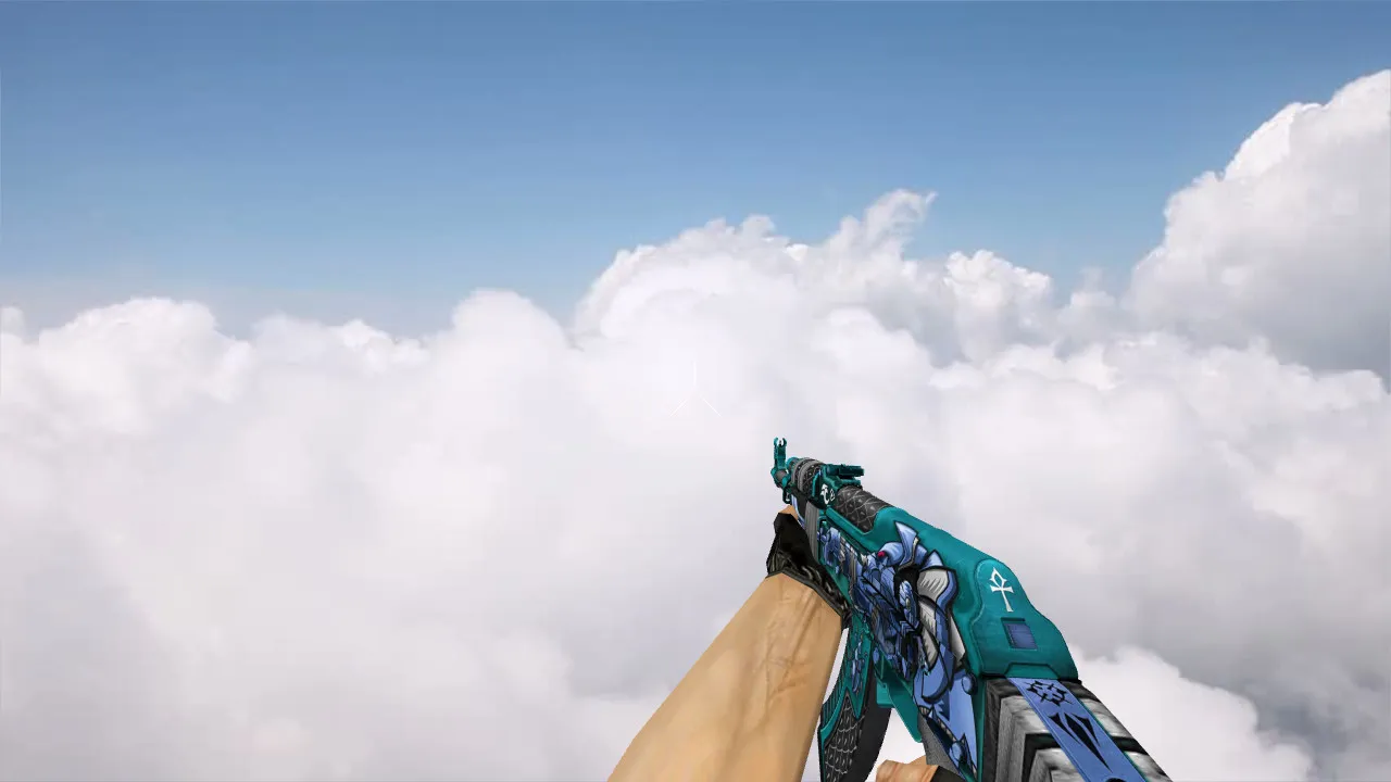 Скриншот Модель «AK-47 Anubis Blue» для CS 1.6 - Качество и Уникальность