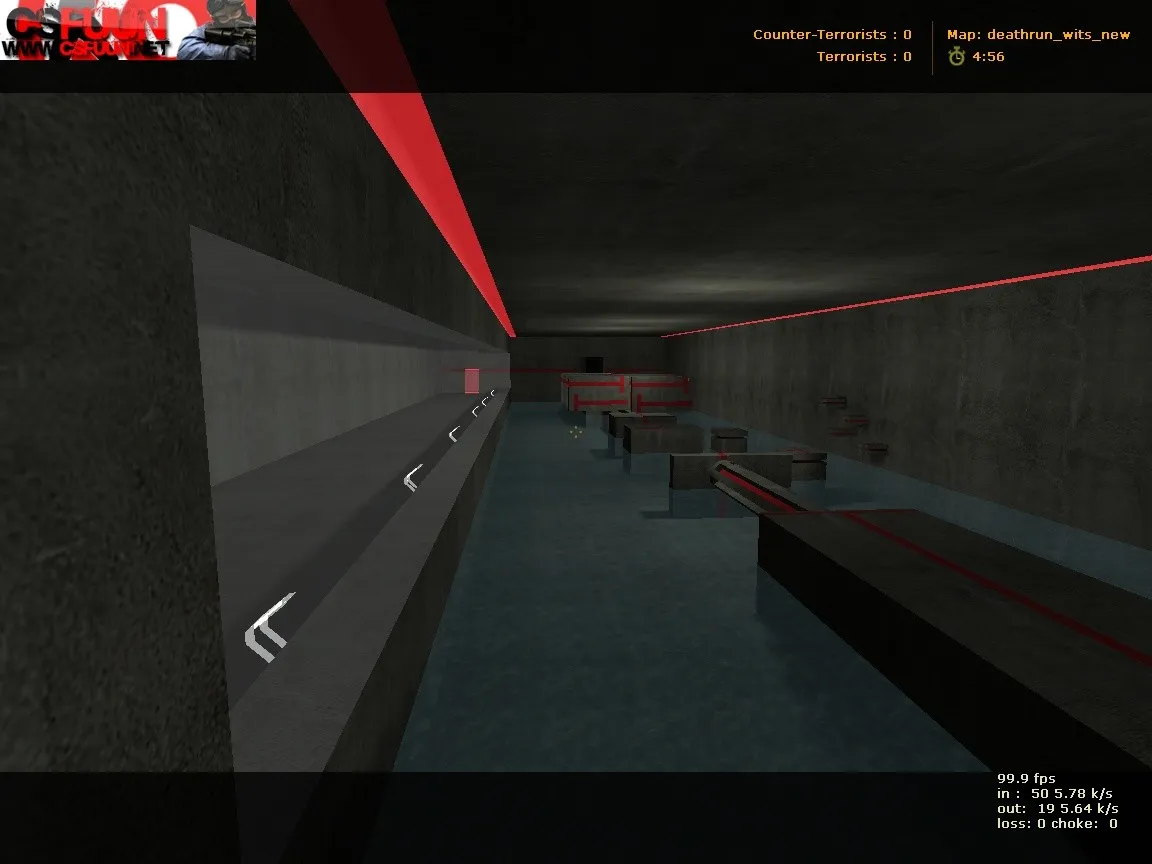 Скриншот  deathrun_wits_new для CS 1.6: карта deathrun, точки, маршруты, .nav и оптимизация