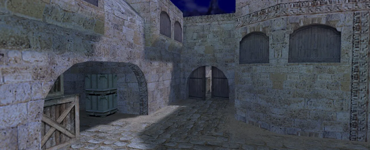 Скриншот Карта de_dust2_night для CS 1.6: ночной Даст2, точки для терроров и CT, .nav для ботов, оптимизация