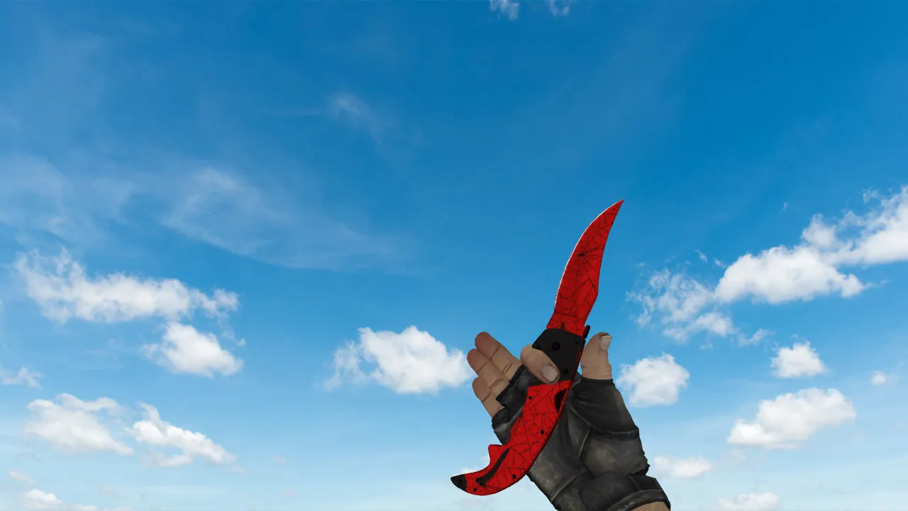 Скриншот v_ и p_ модель ножа «Фальшион «Кровавая паутина»» для CS 1.6: звуки, анимация осмотра, текстуры и настройка