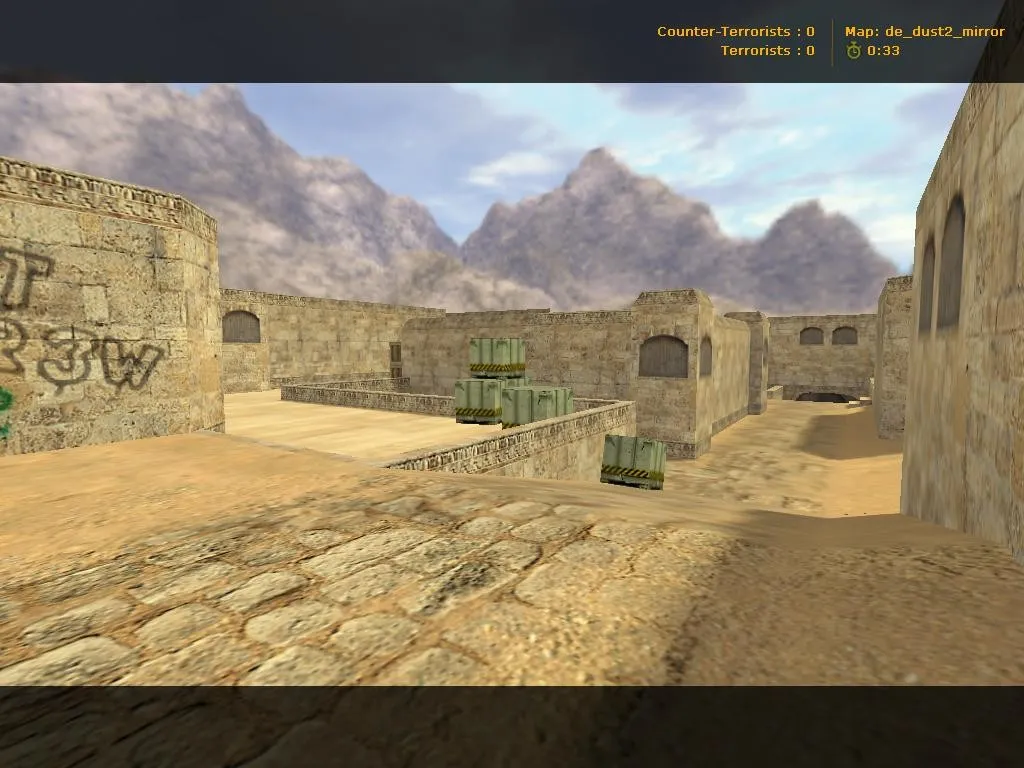 Скриншот  Карта de_dust2_mirror для CS 1.6: точки, раунды, .nav, оптимизация и баланс сторон