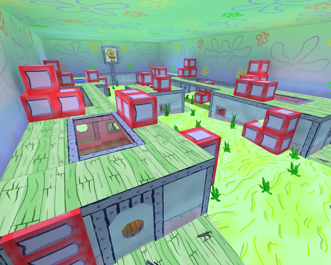 Скриншот  fy_spongebob для CS 1.6: быстрый раунд, точки под контроль и .nav для ботов