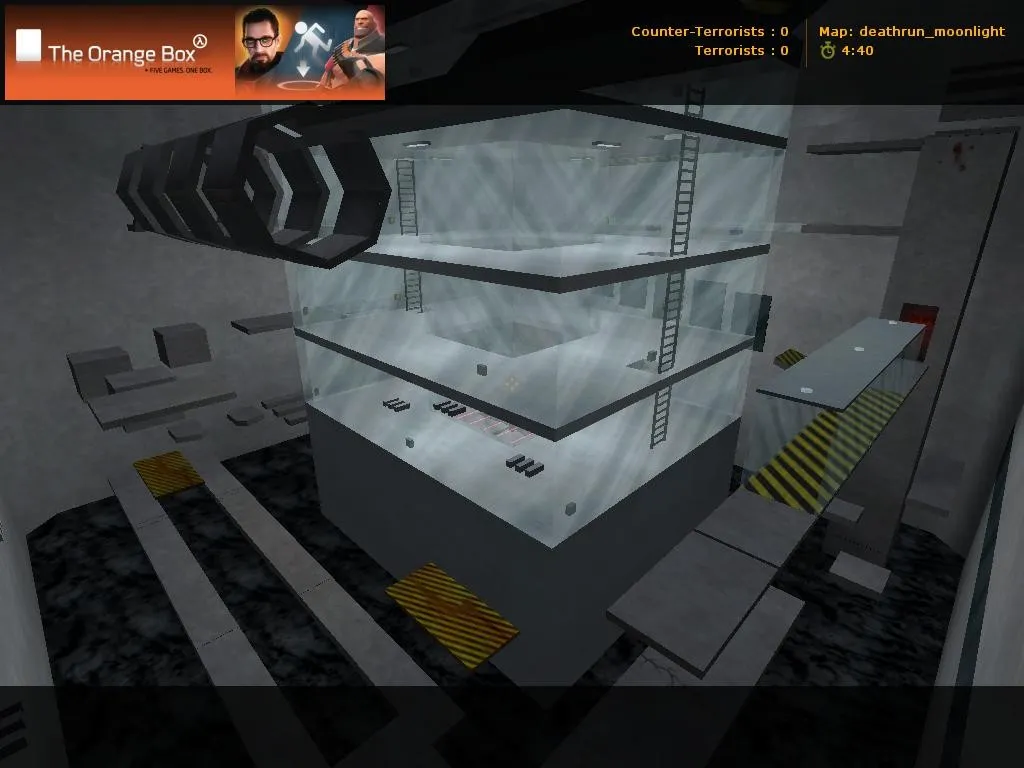 Скриншот  deathrun_moonlight для CS 1.6: карта для deathrun, лазерные ловушки, точки заезда, баланс сторон