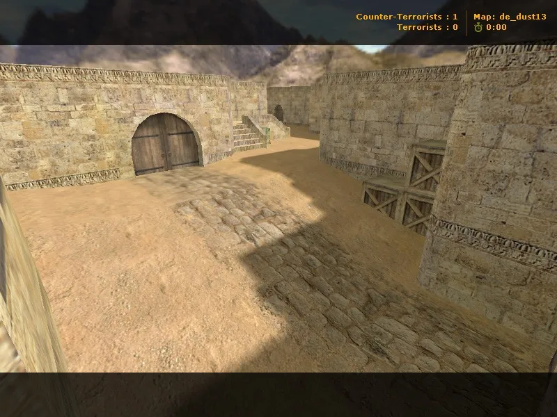 Скриншот  de_dust13 для CS 1.6: обзор карты, точки, маршруты и настройка под 4554/8610