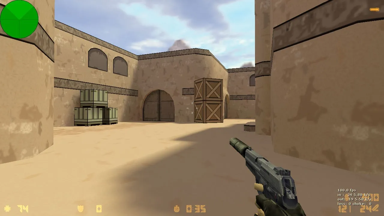 Скриншот  de_dust2_toon для CS 1.6: карта, тактики за Т и за КТ, оптимизация, .nav и баланс