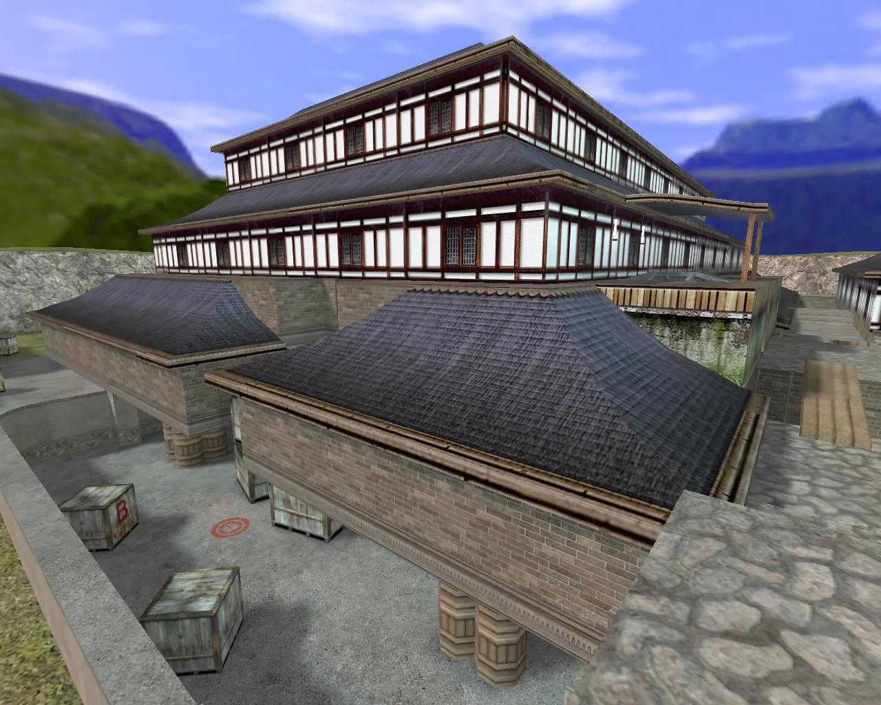 Скриншот  Карта de_samurai для CS 1.6: тактические возможности и особенности