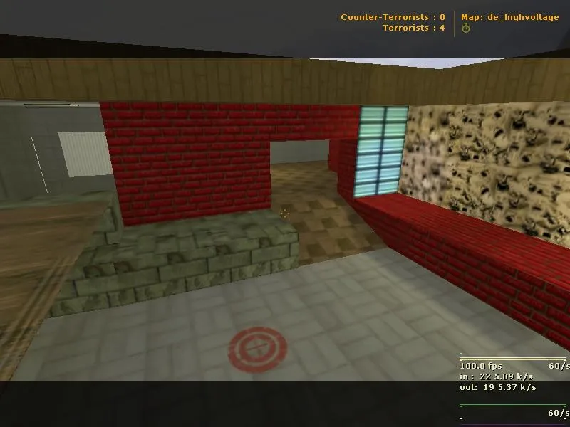 Скриншот  Карта de_highvoltage для CS 1.6: тактика за T и CT, точки, .nav и оптимизация