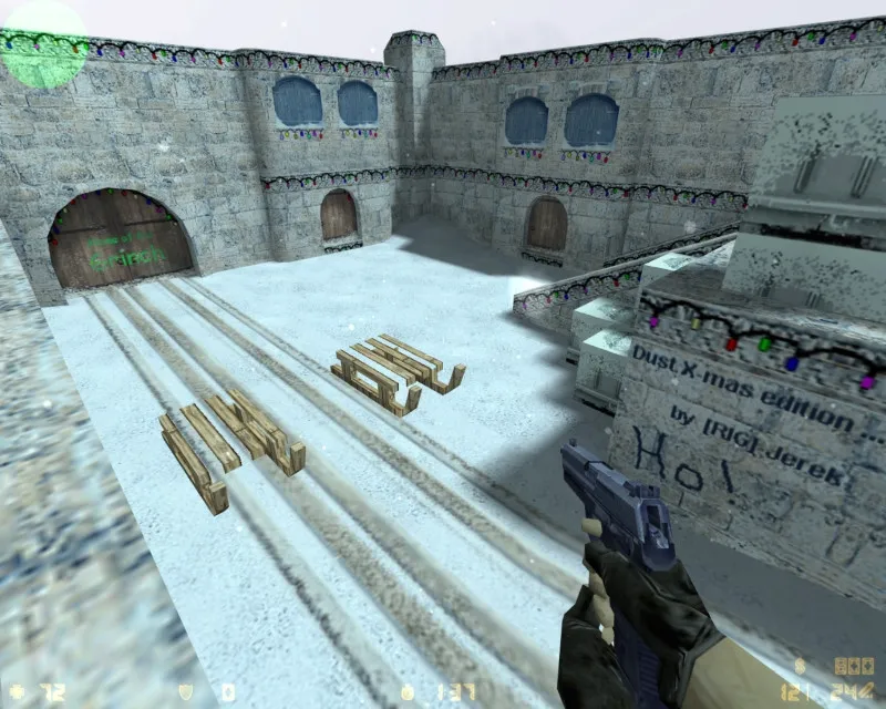 Скриншот  Карта de_xmas_dust для CS 1.6 - Сражения на зимних просторах