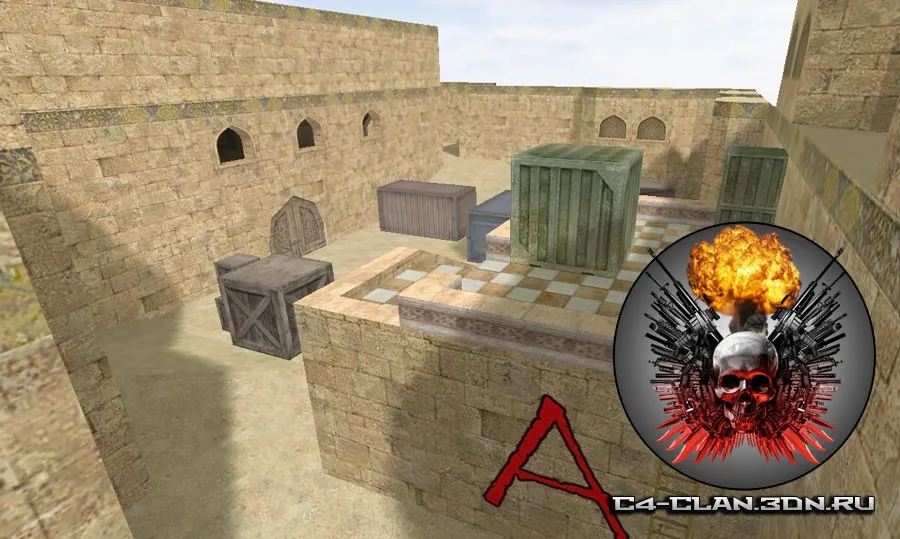 Скриншот  de_c4 карта для CS 1.6: точки, спавны, .nav для ботов, оптимизация wpoly/epoly