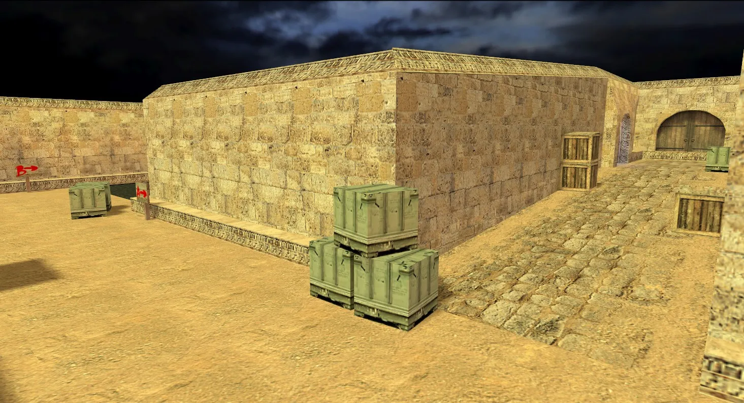 Скриншот  de_dusky карта для CS 1.6: тактика за CT и T, точки контроля, .nav и оптимизация