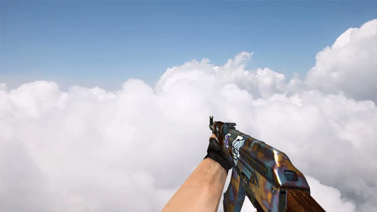 Скриншот Модель АК-47 Case Hardened w/ stickers для CS 1.6: v_, p_, w_ файлы, звуки, анимация осмотра, качество текстур