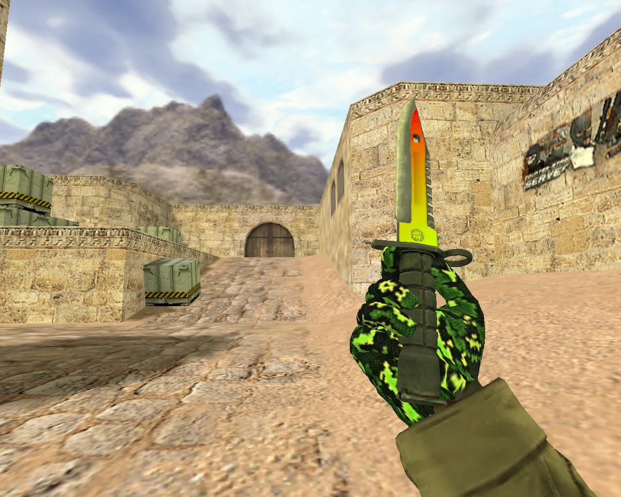 Скриншот Модель v_knife M9 «Неоновый свет» для CS 1.6: звук, анимация осмотра и качество текстур