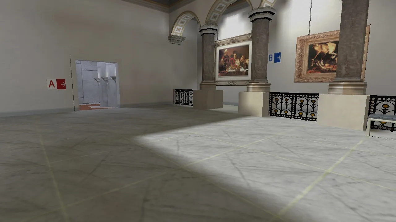 Скриншот de_artmuseum для CS 1.6: точки, маршруты и боты (.nav), оптимизация карты