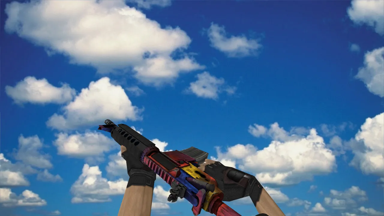 Скриншот v_m4a1 М4А1 «Мраморный градиент» — модель оружия для CS 1.6: звуки, анимации осмотра, текстуры